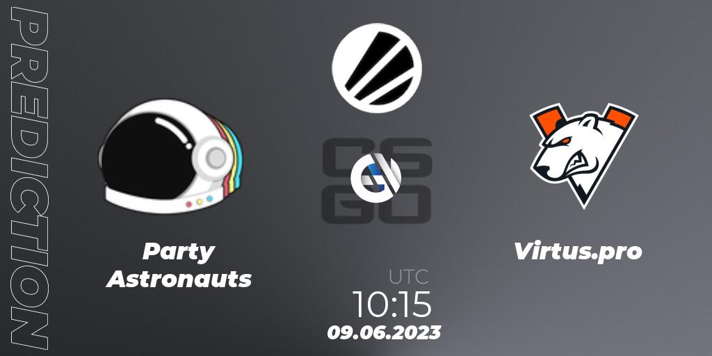 Prognose für das Spiel Party Astronauts VS Virtus.pro. 09.06.23. CS2 (CS:GO) - ESL Challenger Katowice 2023