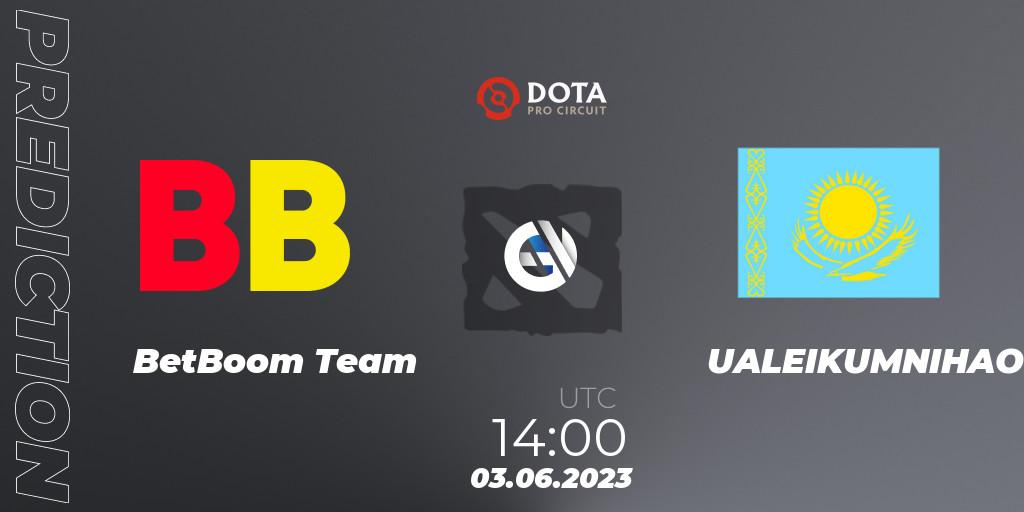 Prognose für das Spiel BetBoom Team VS UALEIKUMNIHAO. 03.06.23. Dota 2 - DPC 2023 Tour 3: EEU Division I (Upper)