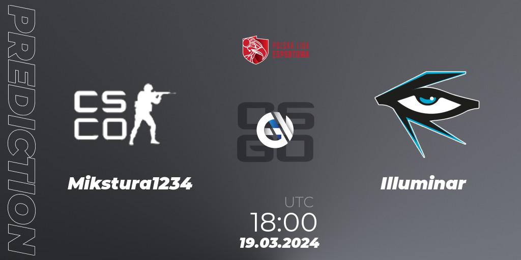 Prognose für das Spiel Mikstura1234 VS Illuminar. 19.03.24. CS2 (CS:GO) - Polska Liga Esportowa 2024: Split #1