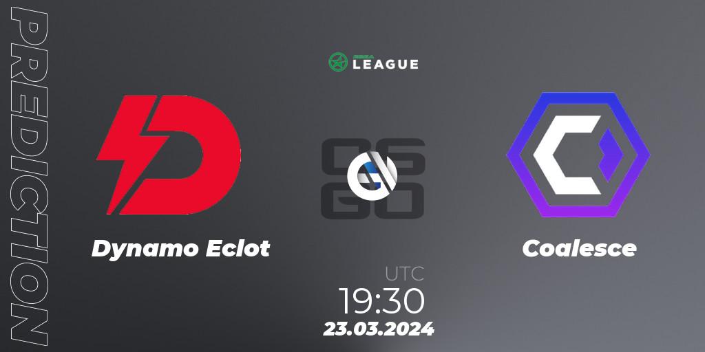 Prognose für das Spiel Dynamo Eclot VS Coalesce. 23.03.24. CS2 (CS:GO) - ESEA Season 48: Main Division - Europe