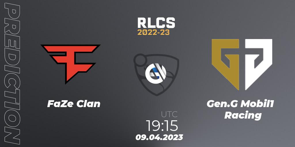 Prognose für das Spiel FaZe Clan VS Gen.G Mobil1 Racing. 09.04.23. Rocket League - RLCS 2022-23 - Winter Split Major