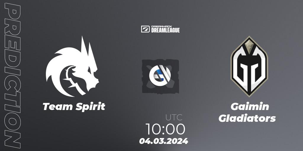 Prognose für das Spiel Team Spirit VS Gaimin Gladiators. 04.03.24. Dota 2 - DreamLeague Season 22