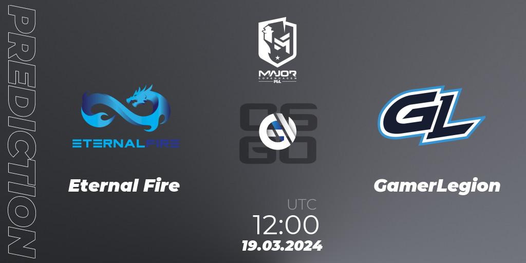 Prognose für das Spiel Eternal Fire VS GamerLegion. 19.03.24. CS2 (CS:GO) - PGL CS2 Major Copenhagen 2024 Challengers Stage