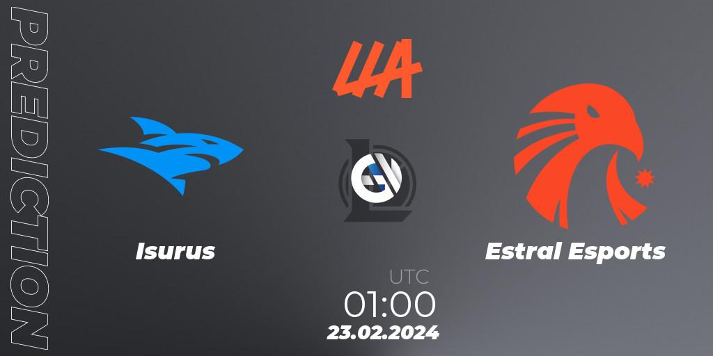 Prognose für das Spiel Isurus VS Estral Esports. 23.02.24. LoL - LLA 2024 Opening Group Stage