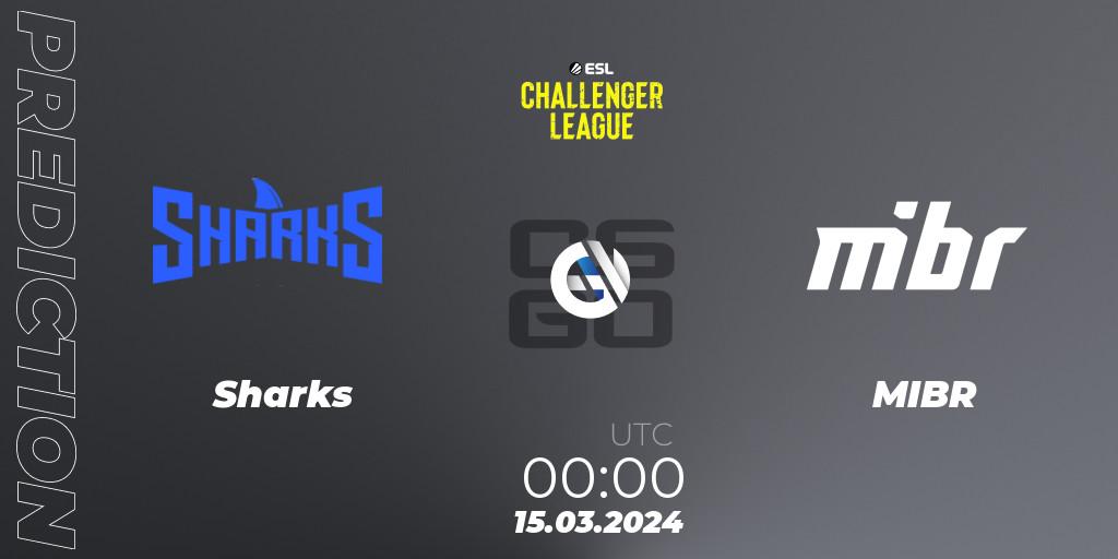 Prognose für das Spiel Sharks VS MIBR. 15.03.24. CS2 (CS:GO) - ESL Challenger League Season 47: South America
