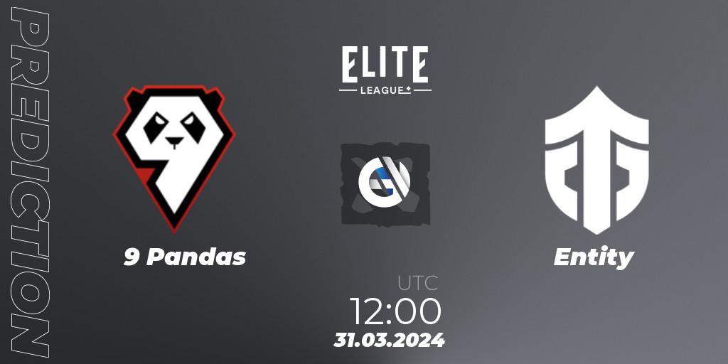 Prognose für das Spiel 9 Pandas VS Entity. 31.03.24. Dota 2 - Elite League: Swiss Stage