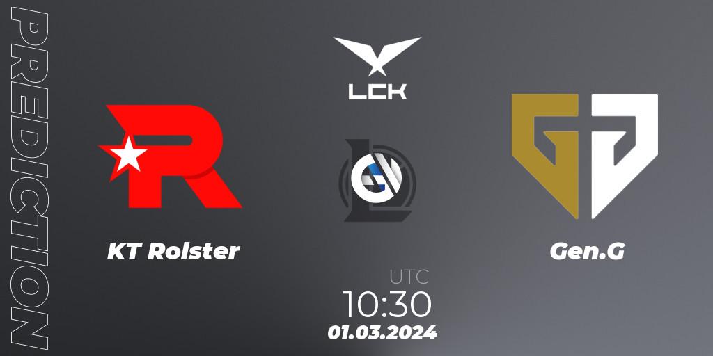 Prognose für das Spiel KT Rolster VS Gen.G. 01.03.24. LoL - LCK Spring 2024 - Group Stage