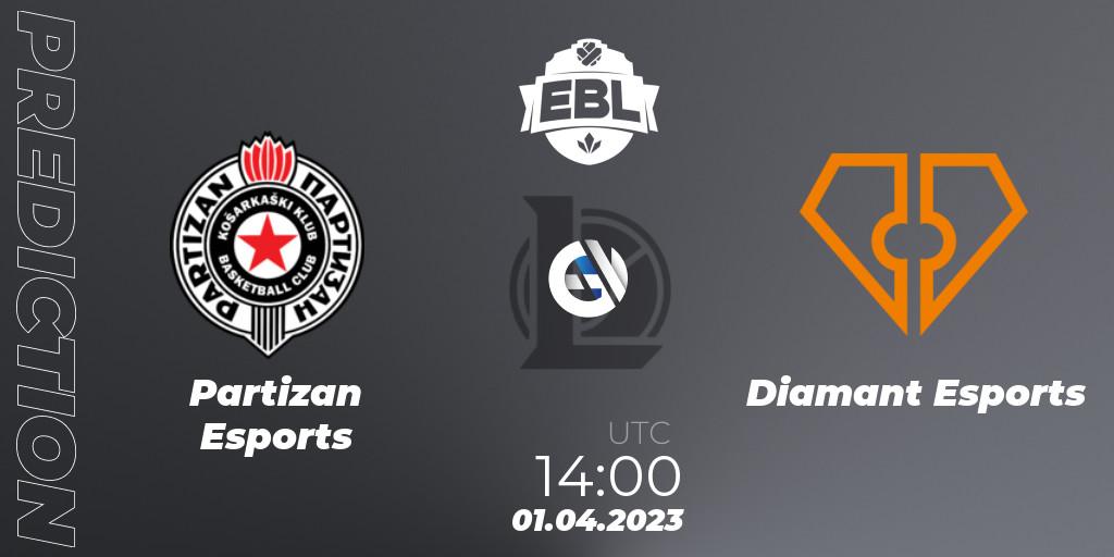 Prognose für das Spiel Partizan Esports VS Diamant Esports. 01.04.23. LoL - EBL Season 12 - Playoffs