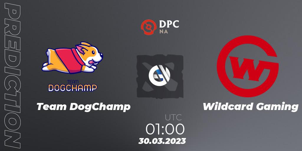 Prognose für das Spiel Team DogChamp VS Wildcard Gaming. 30.03.23. Dota 2 - DPC 2023 Tour 2: NA Division I (Upper)