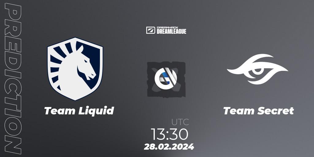 Prognose für das Spiel Team Liquid VS Team Secret. 28.02.24. Dota 2 - DreamLeague Season 22