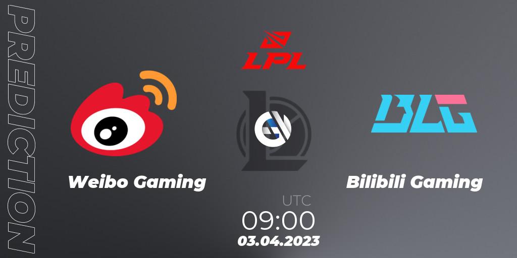 Prognose für das Spiel Weibo Gaming VS Bilibili Gaming. 03.04.23. LoL - LPL Spring 2023 - Playoffs