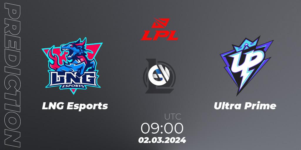 Prognose für das Spiel LNG Esports VS Ultra Prime. 02.03.24. LoL - LPL Spring 2024 - Group Stage