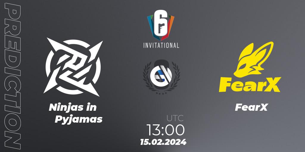 Prognose für das Spiel Ninjas in Pyjamas VS FearX. 15.02.24. Rainbow Six - Six Invitational 2024 - Group Stage