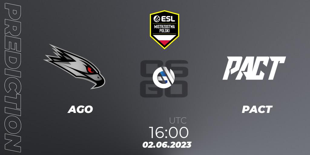 Prognose für das Spiel AGO VS PACT. 02.06.23. CS2 (CS:GO) - ESL Mistrzostwa Polski Spring 2023
