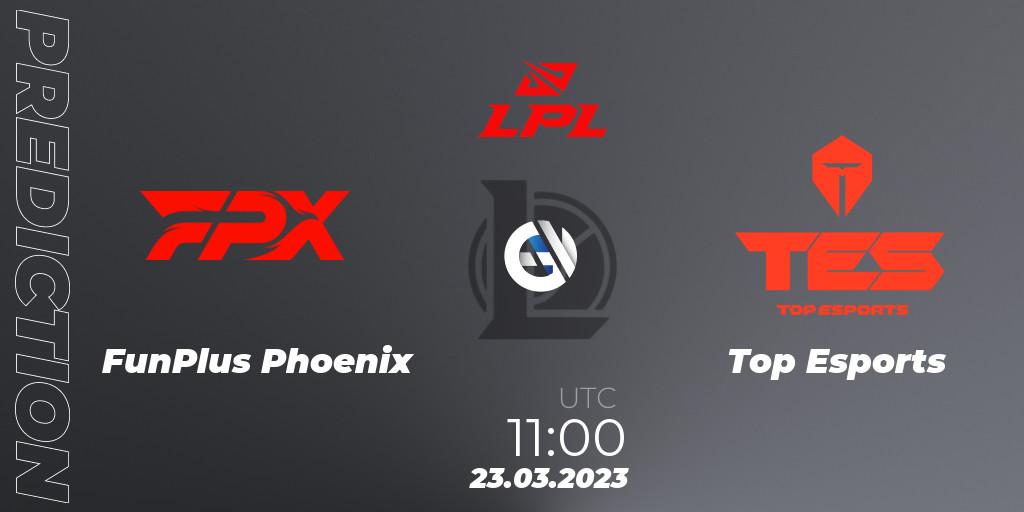 Prognose für das Spiel FunPlus Phoenix VS Top Esports. 23.03.23. LoL - LPL Spring 2023 - Group Stage