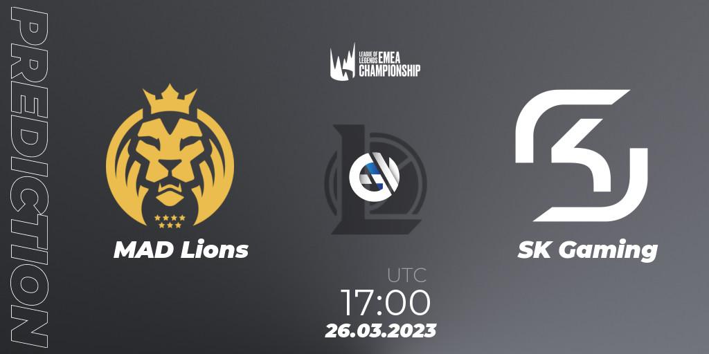 Prognose für das Spiel MAD Lions VS SK Gaming. 26.03.23. LoL - LEC Spring 2023 - Regular Season