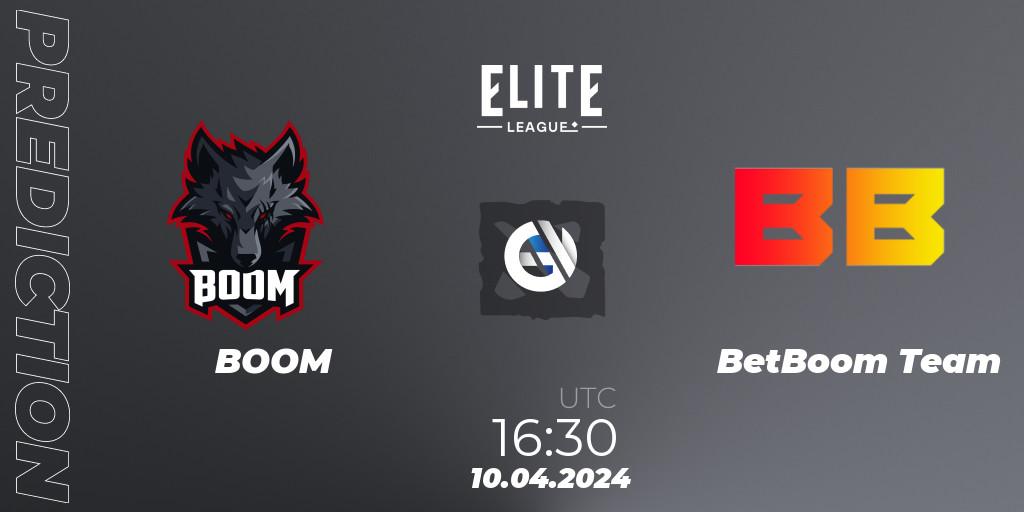 Prognose für das Spiel BOOM VS BetBoom Team. 10.04.24. Dota 2 - Elite League: Round-Robin Stage