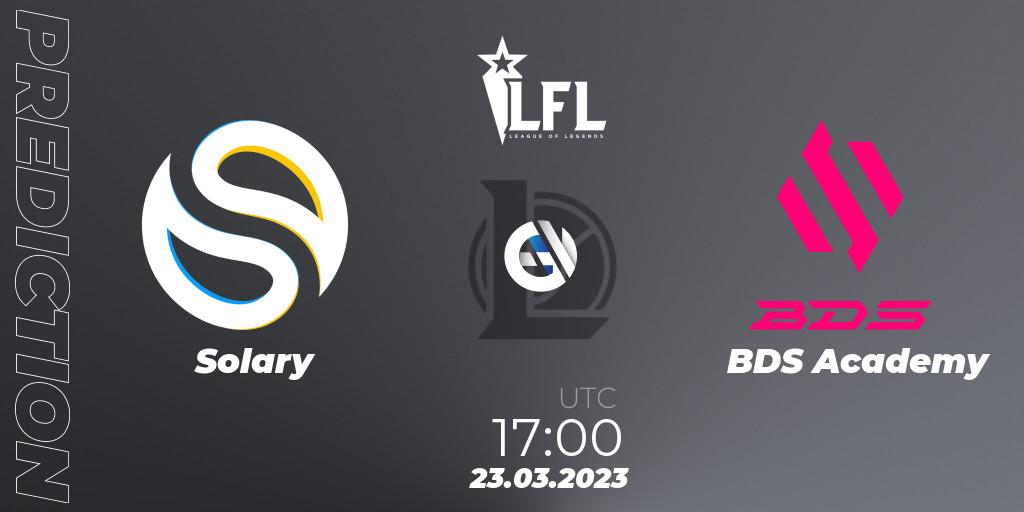 Prognose für das Spiel Solary VS BDS Academy. 23.03.23. LoL - LFL Spring 2023 - Playoffs