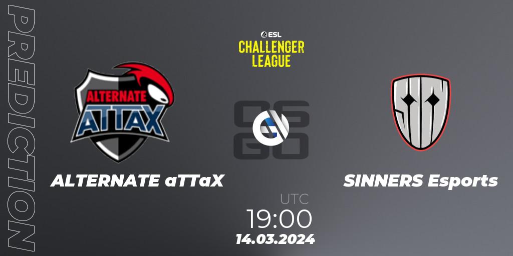 Prognose für das Spiel ALTERNATE aTTaX VS SINNERS Esports. 13.03.24. CS2 (CS:GO) - ESL Challenger League Season 47: Europe