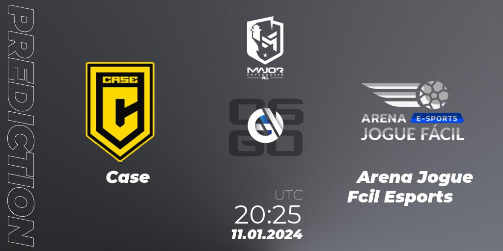 Prognose für das Spiel Case VS Arena Jogue Fácil Esports. 11.01.24. CS2 (CS:GO) - PGL CS2 Major Copenhagen 2024 South America RMR Open Qualifier 2
