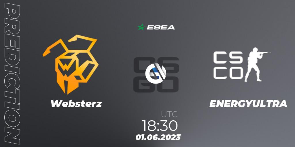 Prognose für das Spiel Websterz VS ENERGYULTRA. 01.06.23. CS2 (CS:GO) - ESEA Advanced Season 45 Europe