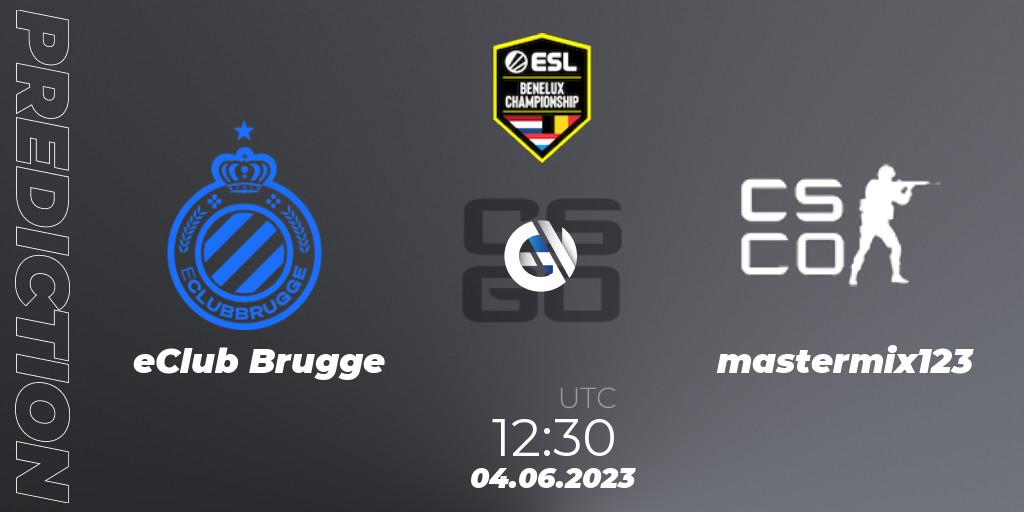 Prognose für das Spiel eClub Brugge VS mastermix123. 04.06.23. CS2 (CS:GO) - ESL Benelux Championship Spring 2023