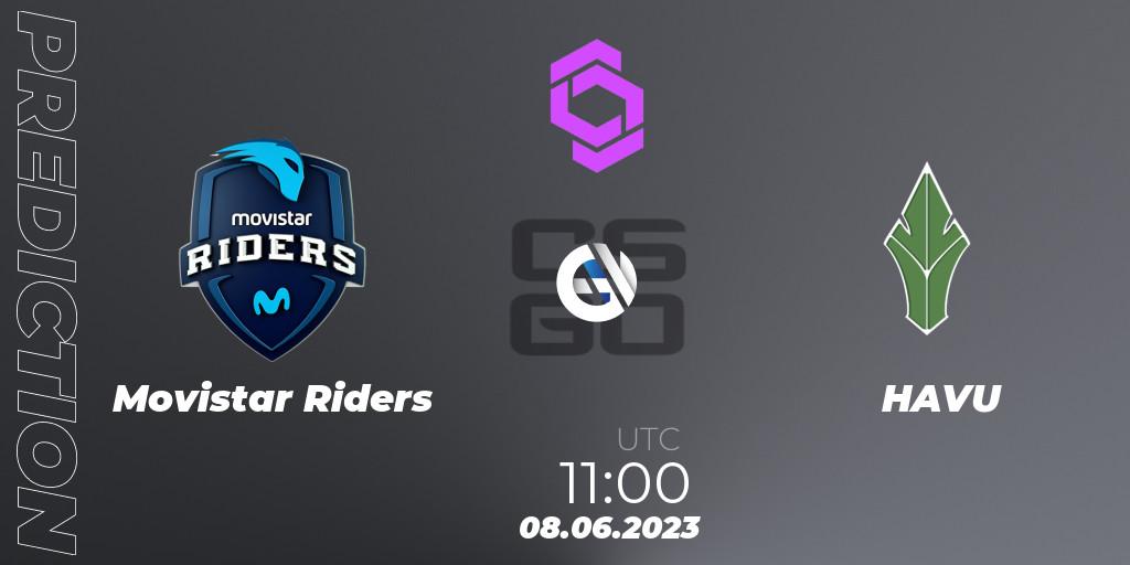 Prognose für das Spiel Movistar Riders VS HAVU. 08.06.23. CS2 (CS:GO) - CCT West Europe Series 4
