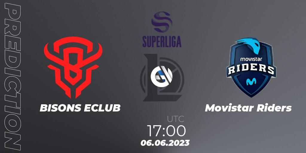 Prognose für das Spiel BISONS ECLUB VS Movistar Riders. 06.06.23. LoL - Superliga Summer 2023 - Group Stage