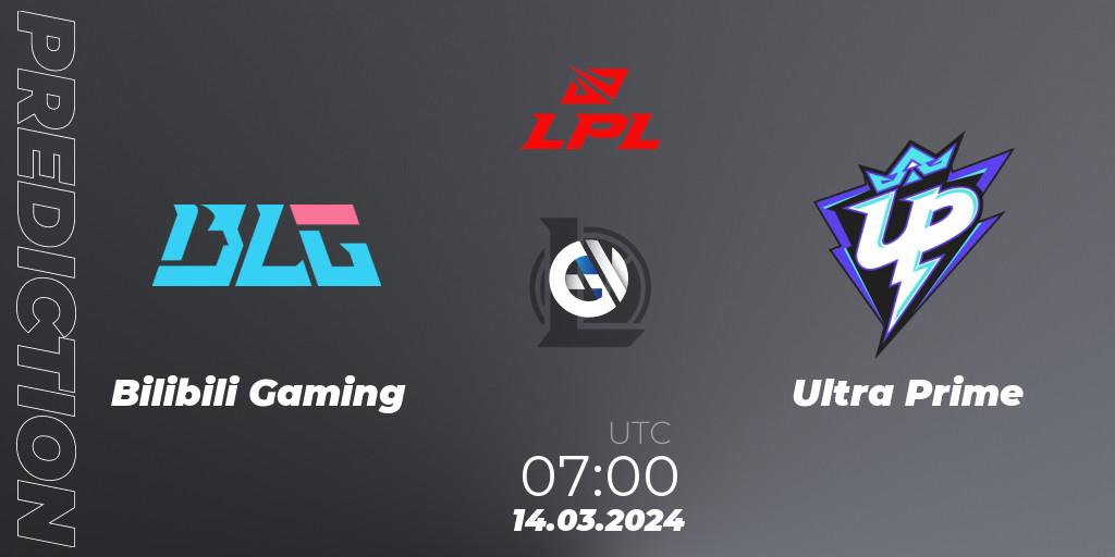Prognose für das Spiel Bilibili Gaming VS Ultra Prime. 14.03.24. LoL - LPL Spring 2024 - Group Stage