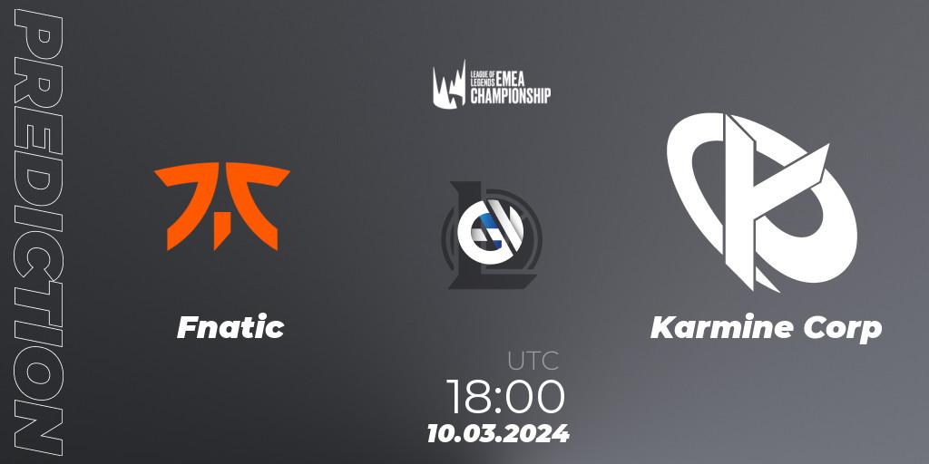 Prognose für das Spiel Fnatic VS Karmine Corp. 10.03.24. LoL - LEC Spring 2024 - Regular Season