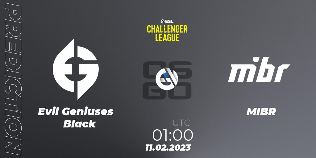 Prognose für das Spiel Evil Geniuses Black VS MIBR. 14.02.23. CS2 (CS:GO) - ESL Challenger League Season 44: North America