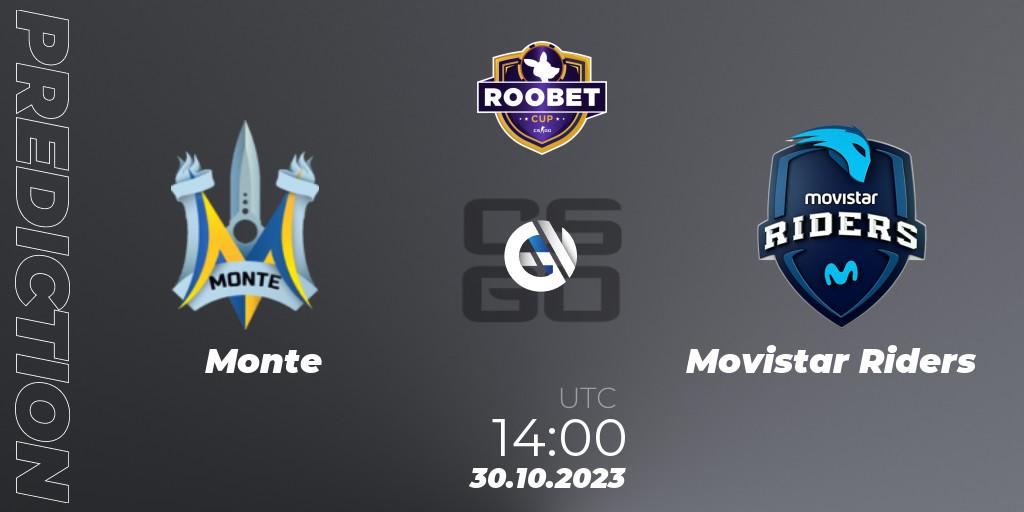 Prognose für das Spiel Monte VS Movistar Riders. 30.10.23. CS2 (CS:GO) - Roobet Cup 2023