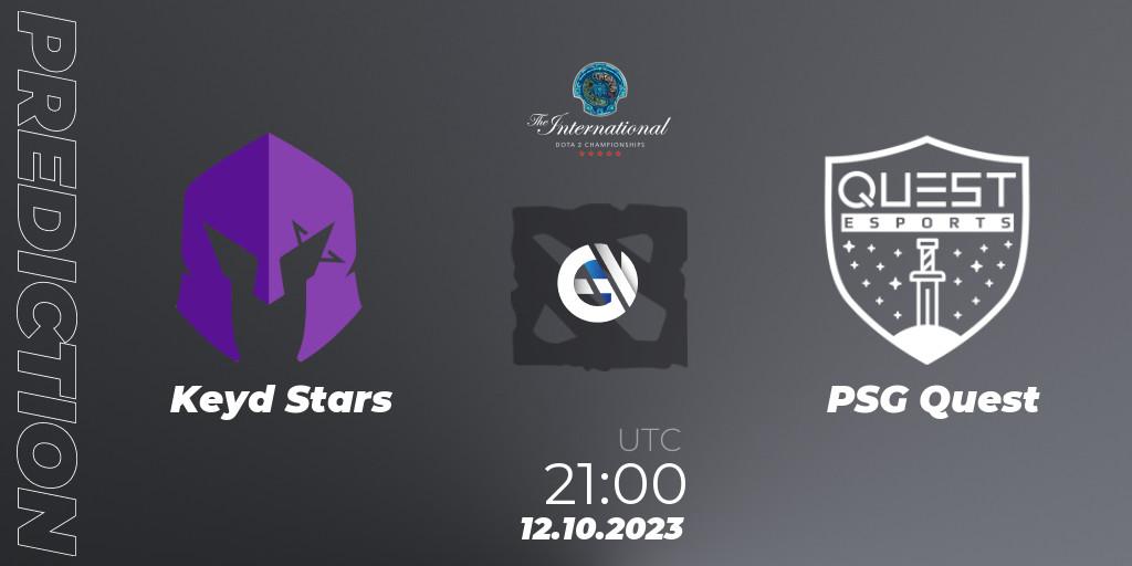 Prognose für das Spiel Keyd Stars VS PSG Quest. 12.10.23. Dota 2 - The International 2023 - Group Stage