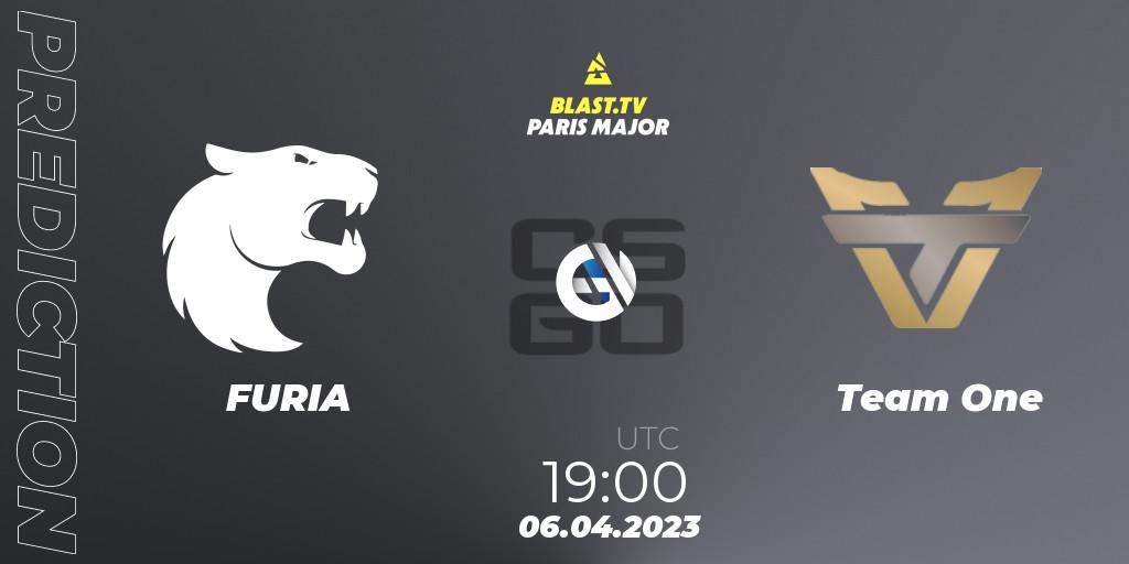 Prognose für das Spiel FURIA VS Team One. 06.04.23. CS2 (CS:GO) - BLAST.tv Paris Major 2023 Americas RMR