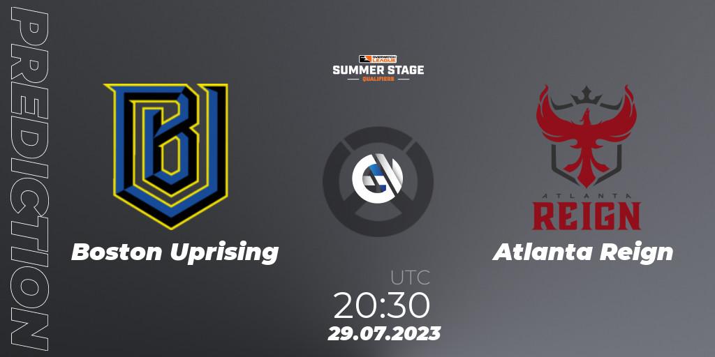 Prognose für das Spiel Boston Uprising VS Atlanta Reign. 29.07.23. Overwatch - Overwatch League 2023 - Summer Stage Qualifiers