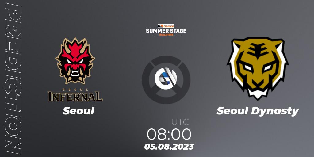 Prognose für das Spiel Seoul VS Seoul Dynasty. 05.08.23. Overwatch - Overwatch League 2023 - Summer Stage Qualifiers