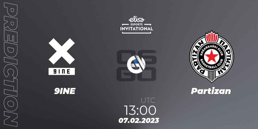 Prognose für das Spiel 9INE VS Partizan. 07.02.23. CS2 (CS:GO) - Elisa Invitational Winter 2023