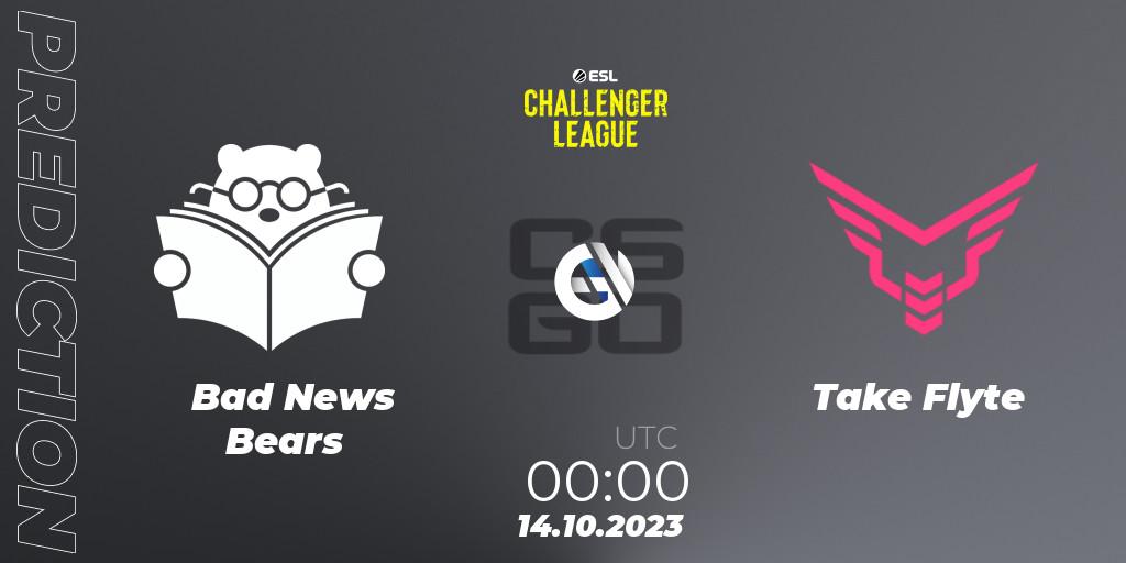 Prognose für das Spiel Bad News Bears VS Take Flyte. 14.10.23. CS2 (CS:GO) - ESL Challenger League Season 46: North America