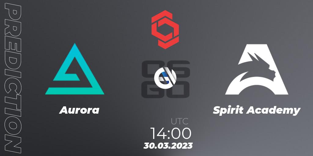 Prognose für das Spiel Aurora VS Spirit Academy. 30.03.23. CS2 (CS:GO) - CCT Central Europe Series #5