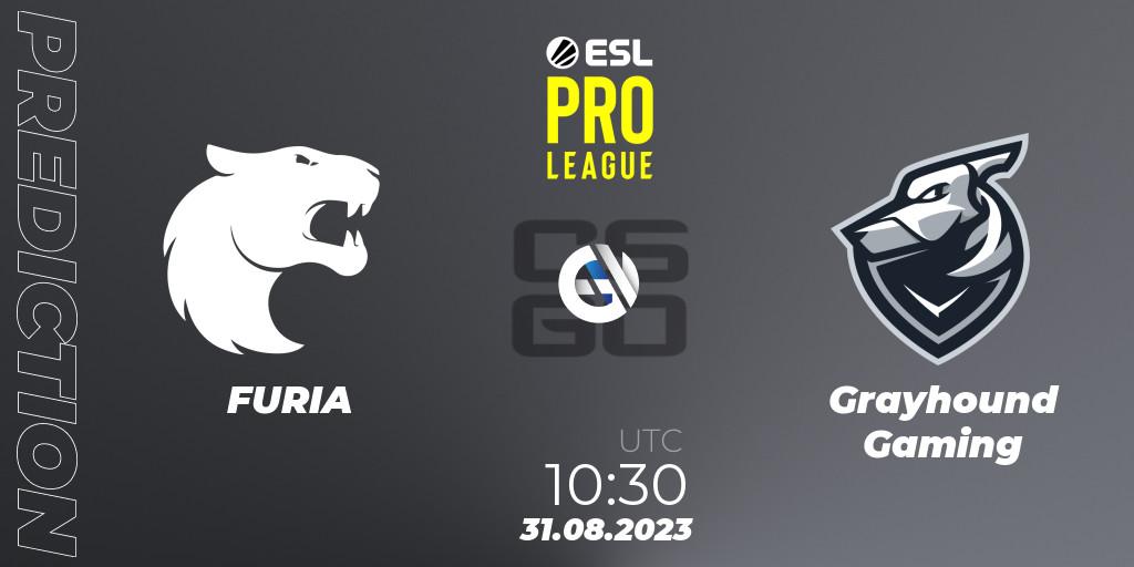 Prognose für das Spiel FURIA VS Grayhound Gaming. 31.08.23. CS2 (CS:GO) - ESL Pro League Season 18