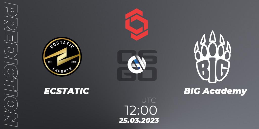 Prognose für das Spiel ECSTATIC VS BIG Academy. 25.03.23. CS2 (CS:GO) - CCT Central Europe Series #5