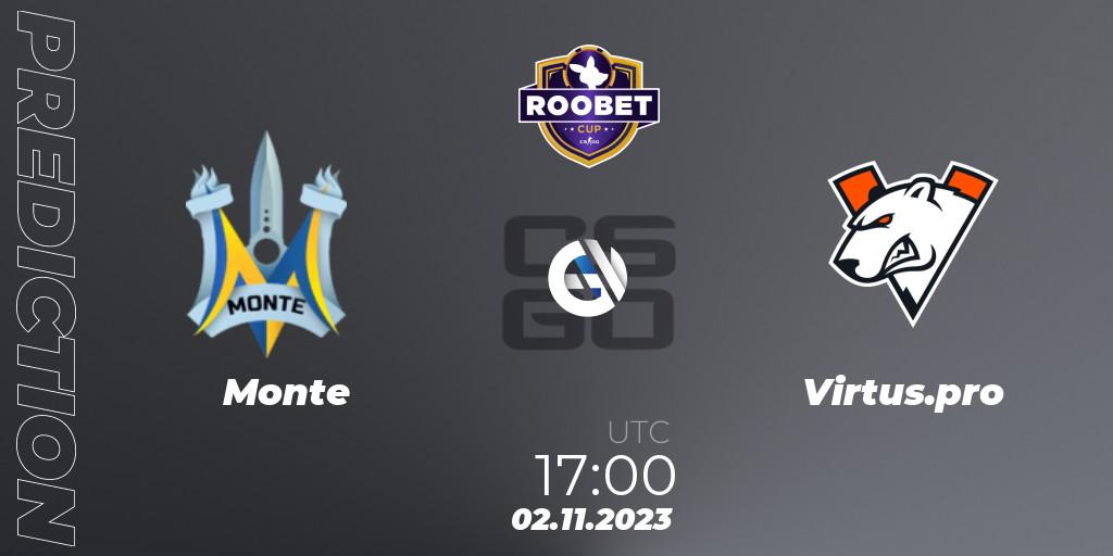 Prognose für das Spiel Monte VS Virtus.pro. 02.11.23. CS2 (CS:GO) - Roobet Cup 2023