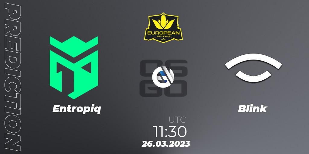 Prognose für das Spiel Entropiq VS Blink. 26.03.23. CS2 (CS:GO) - European Pro League Season 7: Division 2