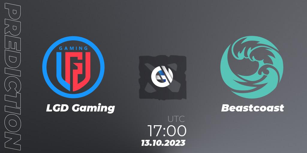 Prognose für das Spiel LGD Gaming VS Beastcoast. 13.10.23. Dota 2 - The International 2023 - Group Stage