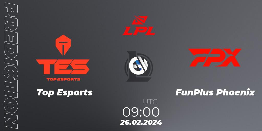 Prognose für das Spiel Top Esports VS FunPlus Phoenix. 26.02.24. LoL - LPL Spring 2024 - Group Stage