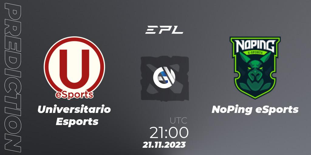 Prognose für das Spiel Universitario Esports VS NoPing eSports. 21.11.23. Dota 2 - EPL World Series: America Season 8