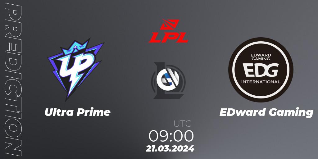 Prognose für das Spiel Ultra Prime VS EDward Gaming. 21.03.24. LoL - LPL Spring 2024 - Group Stage