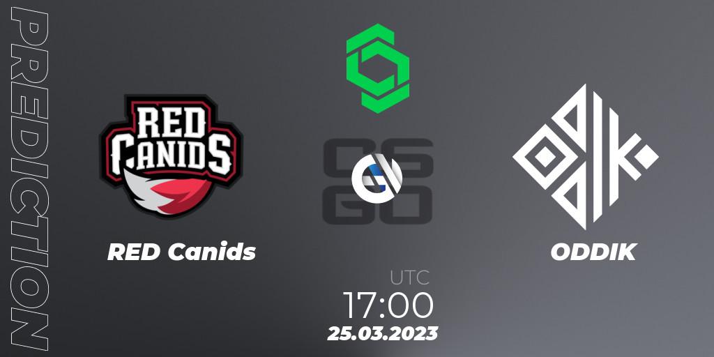 Prognose für das Spiel RED Canids VS ODDIK. 25.03.23. CS2 (CS:GO) - CCT South America Series #6