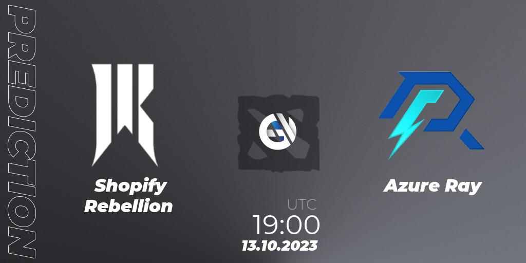 Prognose für das Spiel Shopify Rebellion VS Azure Ray. 13.10.23. Dota 2 - The International 2023 - Group Stage