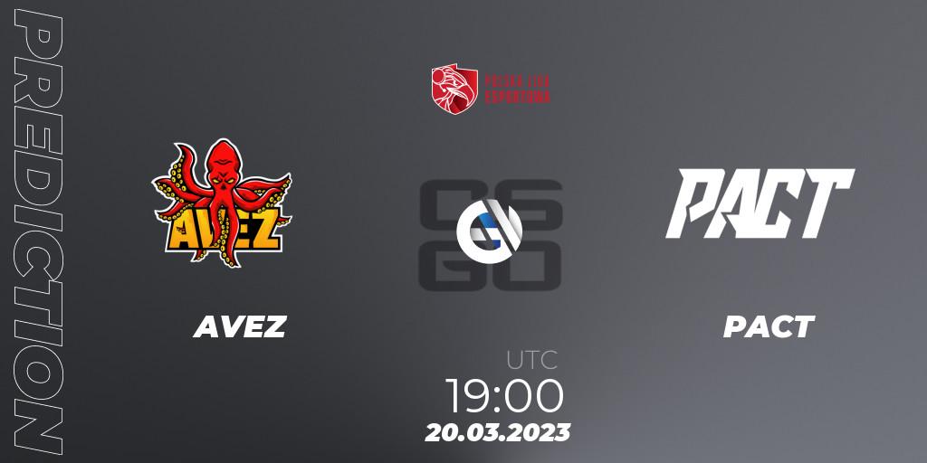 Prognose für das Spiel AVEZ VS PACT. 20.03.23. CS2 (CS:GO) - Polska Liga Esportowa 2023: Split #1